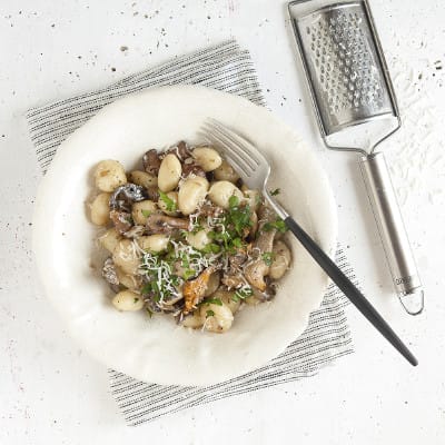 Gnocchi met paddenstoelen en parmezaanse kaas